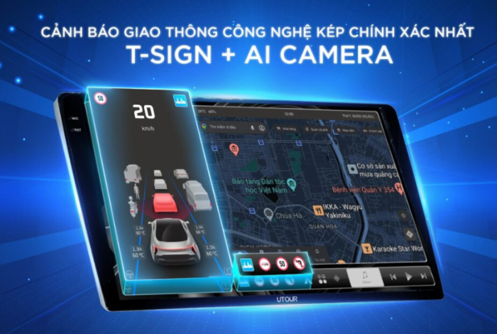 Màn hình liền camera 360 AI ADAS UTOUR 