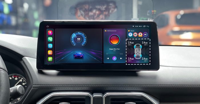 Màn hình ô tô Elliview Q5 hoàn thiện trẻn xe o tô