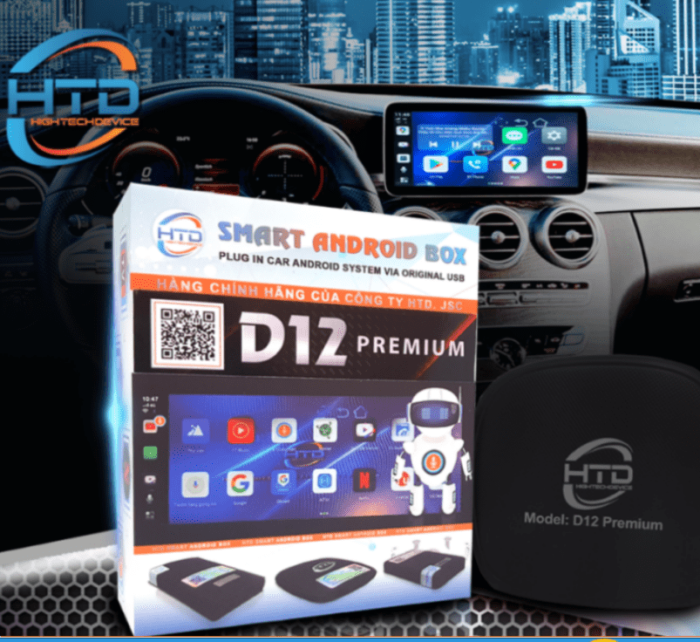Android Box ô tô HTD D12 Premium