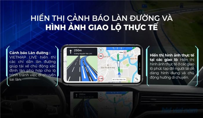Cảnh báo Vietmap Live trên màn hình android 