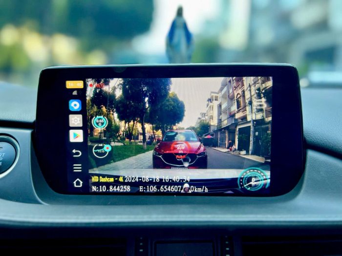 Giao diện Android trên màn hình khi lắp HTD Mini AP168