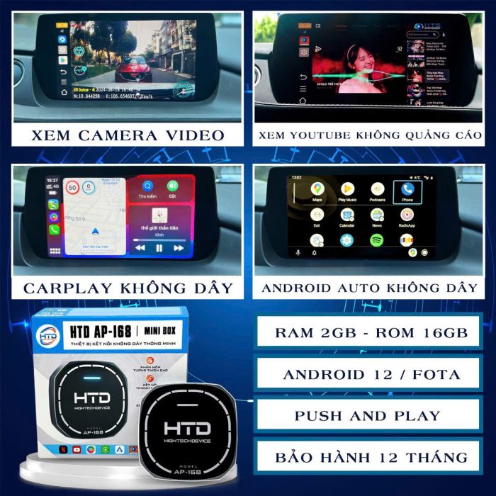 Android Box HTD Mini AP168 kết nố không dây đơn giản 